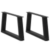  2 db fekete, V-alakú acél dohányzóasztal láb 50 x (30-31,3) cm