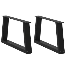    2 db fekete, V-alakú acél dohányzóasztal láb 50 x (30-31,3) cm