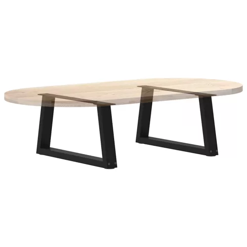  2 db fekete, V-alakú acél dohányzóasztal láb 50 x (30-31,3) cm
