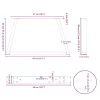  2 db fekete, V-alakú acél dohányzóasztal láb 50 x (30-31,3) cm