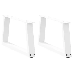    2 db fehér, V-alakú acél dohányzóasztal láb 50 x (30-31,3) cm