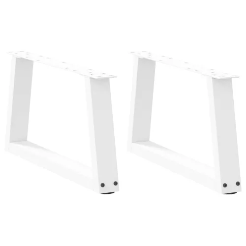  2 db fehér, V-alakú acél dohányzóasztal láb 50 x (30-31,3) cm