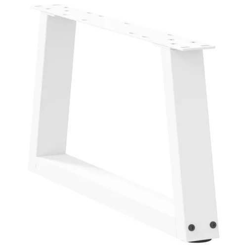  2 db fehér, V-alakú acél dohányzóasztal láb 50 x (30-31,3) cm