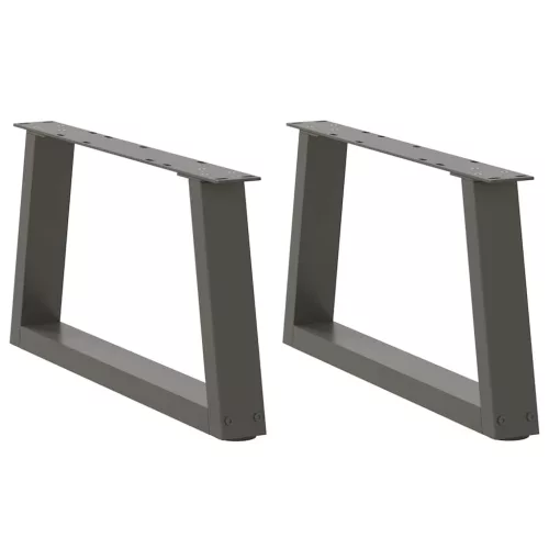  2 db antracitszürke, V-alakú acél dohányzóasztal láb 50 x (30-31,3) cm