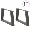  2 db antracitszürke, V-alakú acél dohányzóasztal láb 50 x (30-31,3) cm