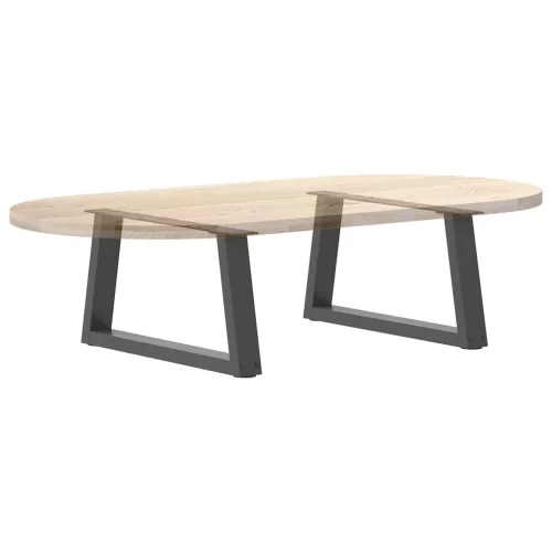  2 db antracitszürke, V-alakú acél dohányzóasztal láb 50 x (30-31,3) cm