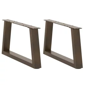    2 db V-alakú natúr acél dohányzóasztal láb 50x(30-31,3) cm
