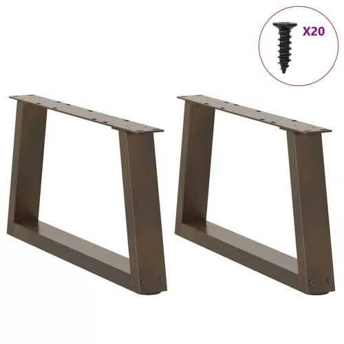  2 db V-alakú natúr acél dohányzóasztal láb 50x(30-31,3) cm