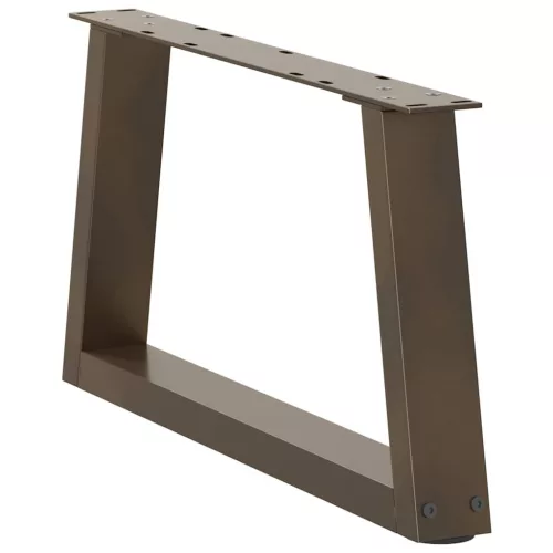  2 db V-alakú natúr acél dohányzóasztal láb 50x(30-31,3) cm
