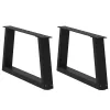  2 db fekete, V-alakú acél dohányzóasztal láb 60 x (30-31,3) cm