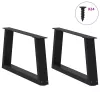  2 db fekete, V-alakú acél dohányzóasztal láb 60 x (30-31,3) cm
