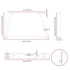  2 db fekete, V-alakú acél dohányzóasztal láb 60 x (30-31,3) cm