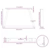  2 db fehér, V-alakú acél dohányzóasztal láb 60 x (30-31,3) cm