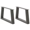  2 db antracitszürke, V-alakú acél dohányzóasztal láb 60 x (30-31,3) cm