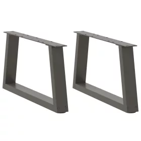    2 db antracitszürke, V-alakú acél dohányzóasztal láb 60 x (30-31,3) cm