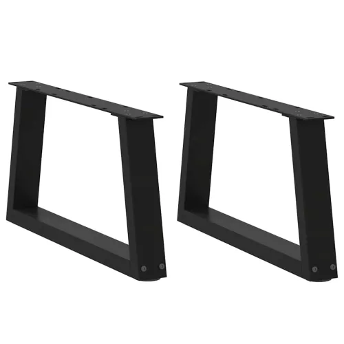  2 db fekete, V-alakú acél dohányzóasztal láb 70 x (30-31,3) cm