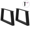  2 db fekete, V-alakú acél dohányzóasztal láb 70 x (30-31,3) cm