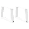  2 db fehér, V-alakú acél dohányzóasztal láb 70 x (30-31,3) cm