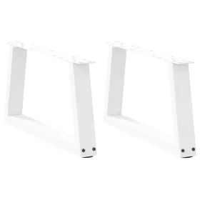    2 db fehér, V-alakú acél dohányzóasztal láb 70 x (30-31,3) cm