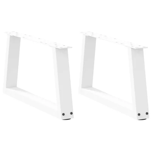  2 db fehér, V-alakú acél dohányzóasztal láb 70 x (30-31,3) cm