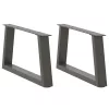  2 db antracitszürke, V-alakú acél dohányzóasztal láb 70 x (30-31,3) cm