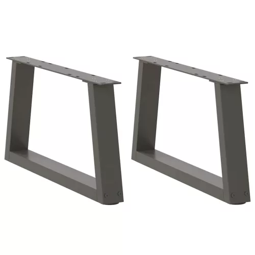  2 db antracitszürke, V-alakú acél dohányzóasztal láb 70 x (30-31,3) cm