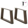  2 db V-alakú natúr acél dohányzóasztal láb 70 x (30-31,3) cm