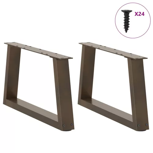  2 db V-alakú natúr acél dohányzóasztal láb 70 x (30-31,3) cm