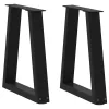 2 db fekete, V-alakú acél dohányzóasztal láb 28 x (42-43,3) cm