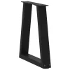  2 db fekete, V-alakú acél dohányzóasztal láb 28 x (42-43,3) cm