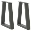  2 db antracitszürke, V-alakú acél dohányzóasztal láb 28 x (42-43,3) cm