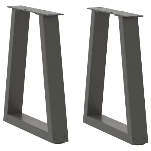  2 db antracitszürke, V-alakú acél dohányzóasztal láb 28 x (42-43,3) cm