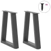  2 db antracitszürke, V-alakú acél dohányzóasztal láb 28 x (42-43,3) cm