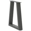  2 db antracitszürke, V-alakú acél dohányzóasztal láb 28 x (42-43,3) cm