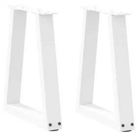    2 db fehér, V-alakú acél dohányzóasztal láb 38x(42-43,3) cm