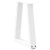  2 db fehér, V-alakú acél dohányzóasztal láb 38x(42-43,3) cm