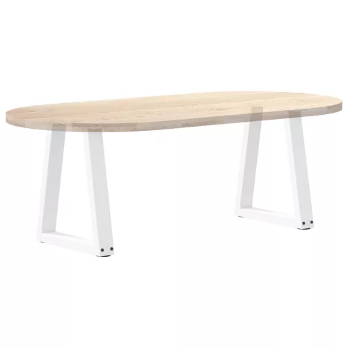  2 db fehér, V-alakú acél dohányzóasztal láb 38x(42-43,3) cm