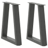  2 db antracitszürke, V-alakú acél dohányzóasztal láb 38x(42-43,3) cm