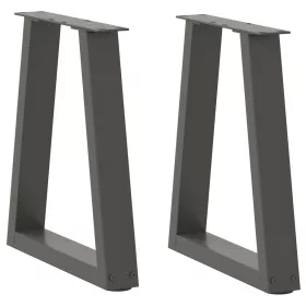    2 db antracitszürke, V-alakú acél dohányzóasztal láb 38x(42-43,3) cm