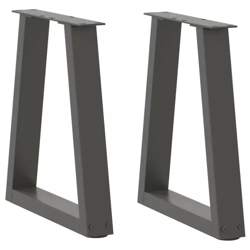  2 db antracitszürke, V-alakú acél dohányzóasztal láb 38x(42-43,3) cm