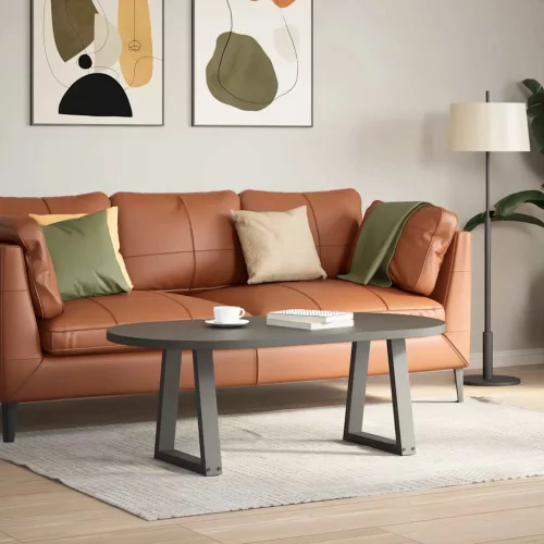  2 db antracitszürke, V-alakú acél dohányzóasztal láb 38x(42-43,3) cm