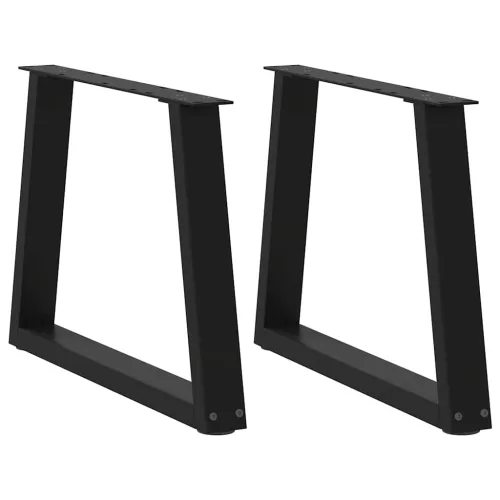  2 db fekete, V-alakú acél dohányzóasztal láb 50 x (42-43,3) cm