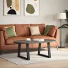  2 db fekete, V-alakú acél dohányzóasztal láb 50 x (42-43,3) cm