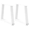  2 db fehér, V-alakú acél dohányzóasztal láb 50 x (42-43,3) cm