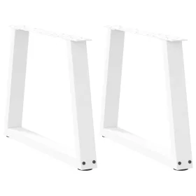    2 db fehér, V-alakú acél dohányzóasztal láb 50 x (42-43,3) cm