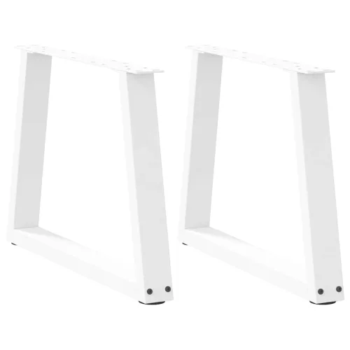  2 db fehér, V-alakú acél dohányzóasztal láb 50 x (42-43,3) cm