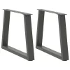  2 db antracitszürke, V-alakú acél dohányzóasztal láb 50 x (42-43,3) cm