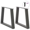  2 db antracitszürke, V-alakú acél dohányzóasztal láb 50 x (42-43,3) cm