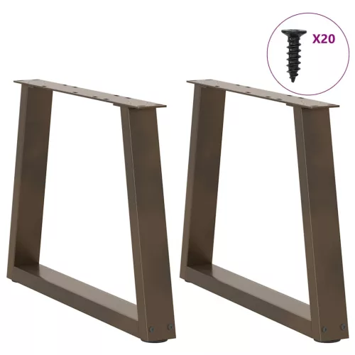  2 db V-alakú natúr acél dohányzóasztal láb 50x(42-43,3) cm