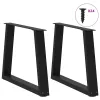  2 db fekete, V-alakú acél dohányzóasztal láb 60 x (42-43,3) cm